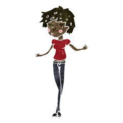 retro cartoon skinny model woman