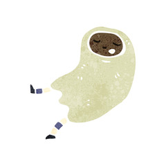 retro cartoon person in ghost costume