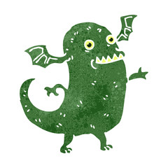 funny retro cartoon monster
