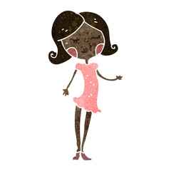 retro cartoon pretty girl