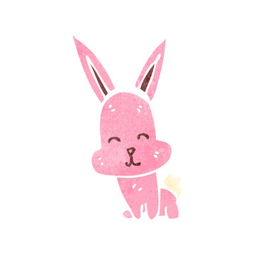retro cartoon pink bunny rabbit