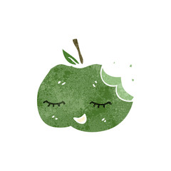retro cartoon bitten apple