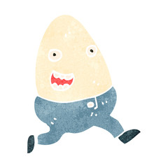 retro cartoon egg character