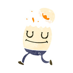 retro cartoon egg character
