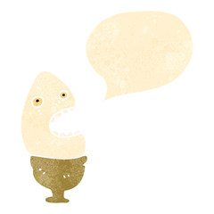 retro cartoon egg character