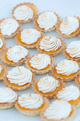 Obraz na płótnie Canvas Close up of lemon meringue pie