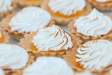 Close up of lemon meringue pie