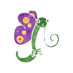 retro cartoon funny butterfly