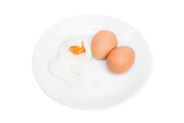 Boiled Eggs on dish isolated