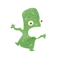 retro cartoon little alien