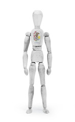 Wood figure mannequin with US state flag bodypaint - Illinois