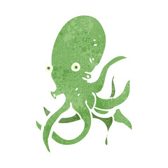 retro cartoon octopus