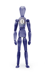 Wood figure mannequin with US state flag bodypaint - Kentucky