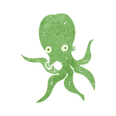 retro cartoon octopus