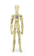 Wood figure mannequin with US state flag bodypaint - New Jersey