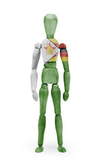 Wood figure mannequin with flag bodypaint - Zimbabwe