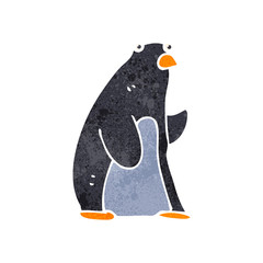 retro cartoon funny penguin