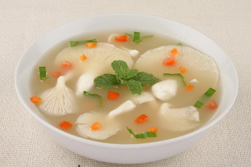 Bowl of Halthy Mushroom clear soup