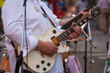 Guitar player during the street concert
