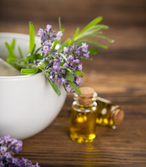 Lavender flowers with essential oil