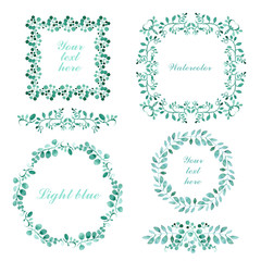 Watercolor floral frame