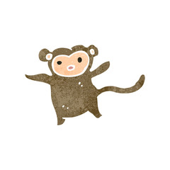 retro cartoon little monkey