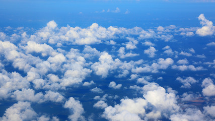 Heaven, sky and clouds. View from the plane