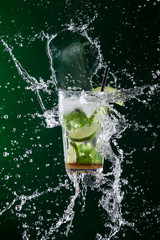Mojito drink with splash
