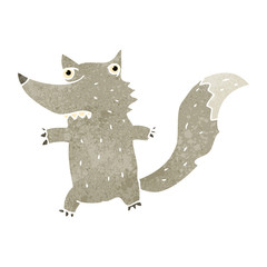 retro cartoon wolf