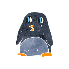 retro cartoon penguin