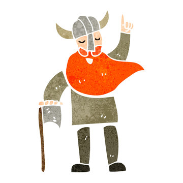 retro cartoon viking