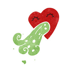 Obraz premium retro cartoon love sick heart