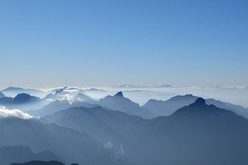 Fototapeta na wymiar view of clouds from high mountain