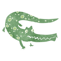 retro cartoon crocodile