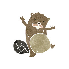 funny retro cartoon beaver © lineartestpilot