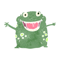 retro cartoon dancing frog
