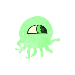 retro cartoon weird jellyfish alien