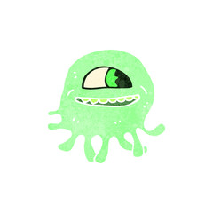retro cartoon weird jellyfish alien