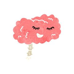 retro cartoon brain
