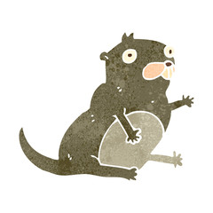 retro cartoon beaver