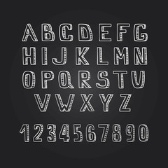 Handmade alphabet and numbers