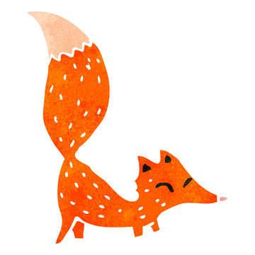 retro cartoon little fox