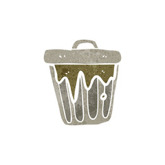 retro cartoon rubbish bin