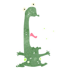 retro cartoon burping frog