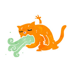 retro cartoon gross cat