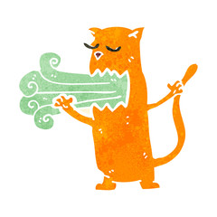 retro cartoon gross cat