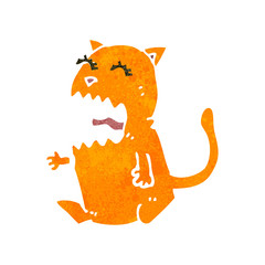 retro cartoon angry cat