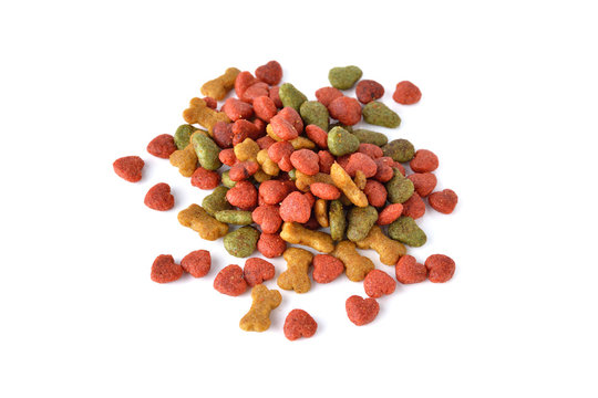 pet food on white background.