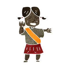 retro cartoon girl guide