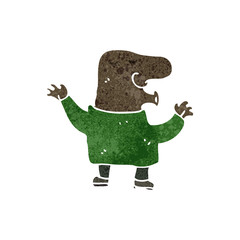 retro cartoon bald man